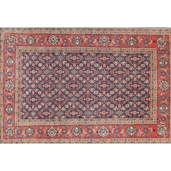 Ahgly Company Indoor Rectangle Traditional Brown Red Persian Area Rugs, 5' x 8'