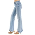 thumbnail image 2 of RISEN Tummy Control Mid Rise Flare Jeans with Fray Hem Detailed Plus Size, 2 of 3