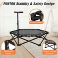 thumbnail image 6 of FUNTOK 48" Foldable Mini Trampoline 440lbs, 95% Assembled Fitness Trampoline Rebounder w/ Silent Bungees, Adjustable Handle Exercise Rebounder for Adults Indoor Garden Workout, 6 of 10