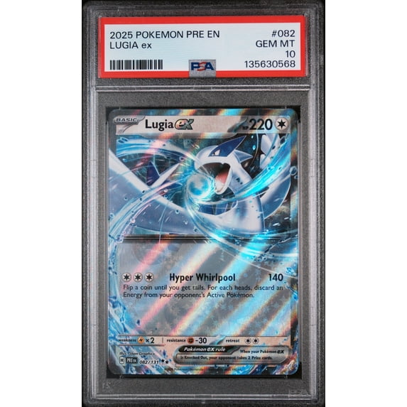 Graded 2025 Pokemon PRE EN Lugia ex #082 Prismatic Evolutions Trading Card Game PSA 10 Gem Mint