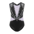 thumbnail image 7 of iiniim Kids Girls Sleeveless Gymnastics Leotard Sparkly Dance Bodysuit Cross Back Shiny Stretchy Ballet Dancewear Light Purple 10, 7 of 7