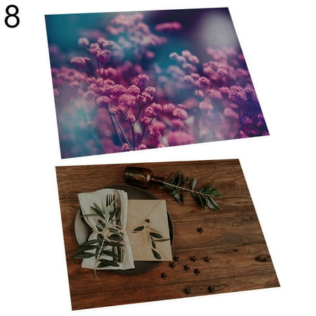 

XIEC 2Pcs 42x32cm Leaf Floral Print Heat Insulation Placemat Bow Dish Pad Table Decor
