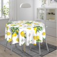 thumbnail image 2 of Lemon Yellow Spring Summer Fruit Round Tablecloth 60 Inch, Decorative Holiday Home Party Table Cloth for Kitchen Dining Picnic Table Cover, 2 of 6