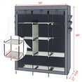 thumbnail image 5 of 69" High-leg Non-woven Fabric Assembled Cloth Wardrobe Gray, 5 of 11