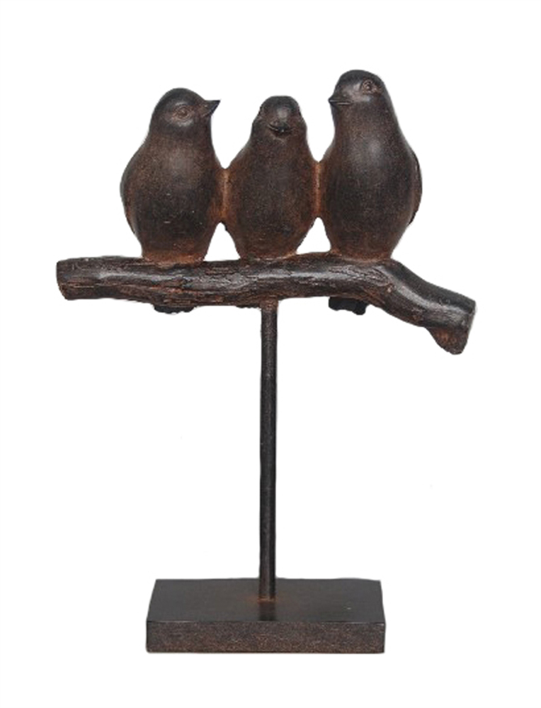 NatureInspired Decorative Resin Birds On Stand Decor, Brown Walmart