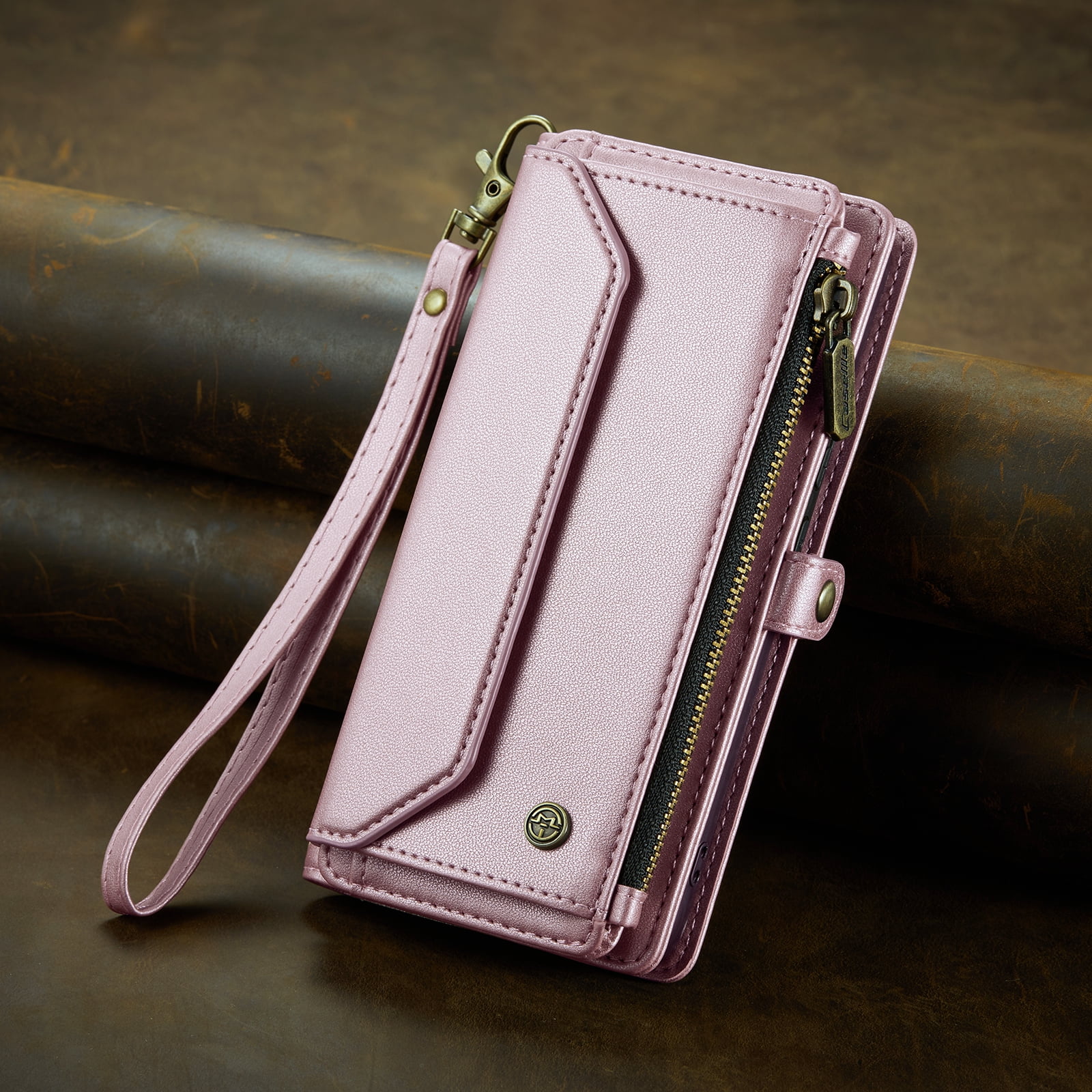 TECH CIRCLE Wallet Phone Case for Samsung Galaxy A54 5G (6.4") 2023 - Stylish Crossbody Phone Case with Shoulder/Wrist Straps, Lightweight PU Leather Cover with Card Slots & Pocket, Pink