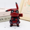 thumbnail image 2 of 12cm Kawaii Pikachu Cos Deadpool personajes de Anime versión q de animación de dibujos animados figura de juego de marea decoración de coche de escritorio pokemon, 2 of 5
