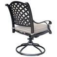 thumbnail image 4 of 27 Inch Swivel Outdoor Patio Dining Chair, Set of 2, Bronze - Saltoro Sherpi, 4 of 5