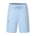 thumbnail image 7 of Women's Hiking Cargo Shorts Lightweight Quick Dry Summer Casual Athletic Shorts Camping Travel Pockets by Yigetop Light blue XL, 7 of 7