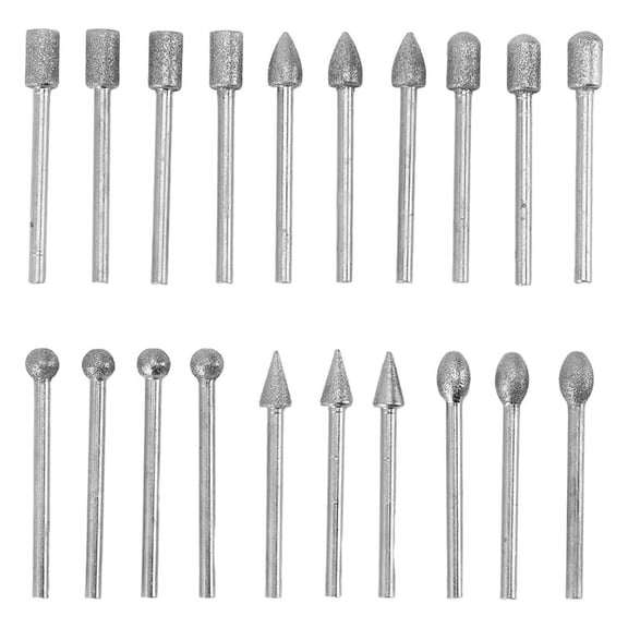 20PCS Stone Carving Set Grinding Bit Versatile Use for Wood Jadestone Marble Emery Material