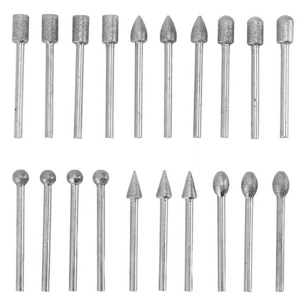 Juego de 20 Brocas para Tallado de Piedra, Uso Versátil para Tallado de Madera, Piedra de Jade, Mármol, Material de Esmeril