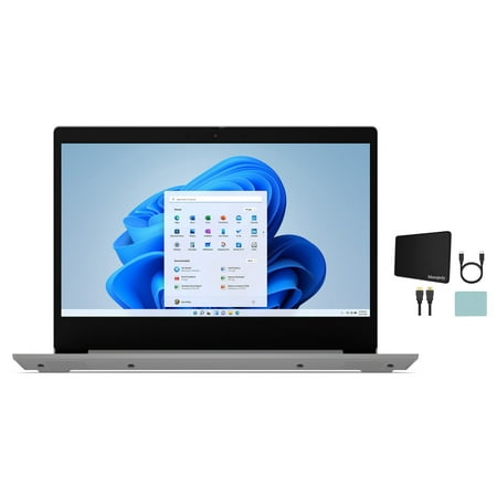Lenovo Ideapad 3 14" FHD Laptop, Intel Core i3-1115G4, 4GB, 128GB SSD, Windows 11 in S Mode, Platinum Grey + Mazepoly Accessories