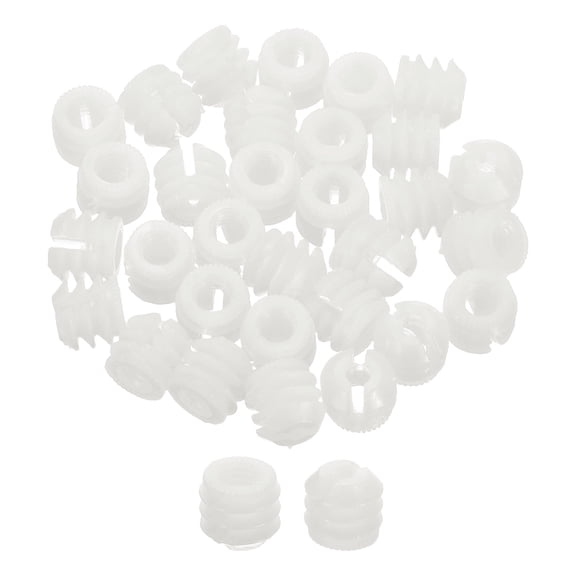Uxcell 200Pack 0.43"x0.41" Hinge Dowels, Plastic Dowel Insert with Threaded for Cabinet Door Hinges Furniture Connections, White