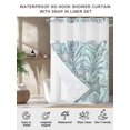 thumbnail image 4 of No Hook Cloth Fabric Shower Curtain with Snap in Liner, Teal Blue Starfish Coastal Waterproof Shower Curtains Set with See Through Top Window, Summer Botanical Coral Ocean Bath Curtains 36"x78", 4 of 9