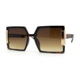 thumbnail image 1 of Womens Rimless Mod 90s Squared Butterfly Designer Sunglasses Tortoise Brown, 1 of 4