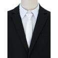 thumbnail image 4 of Men's 2" Skinny Slim Solid Color Adjustable Pre-Tied Satin Necktie Ties for Business Wedding One Size White, 4 of 5