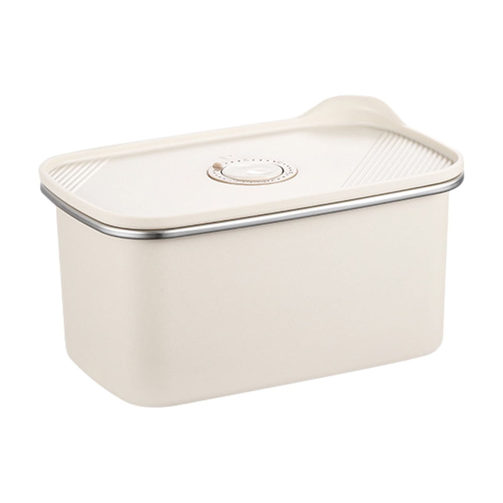 Microwaveable Stainless Steel Airtight Food Storage Container | Leak-Proof Odor-Free Lunch Box | BPA-Free 403 Steel | Stackable Bento for Meal Prep | 1 Pc | Beige | 23.5x19.1x9.6 cm