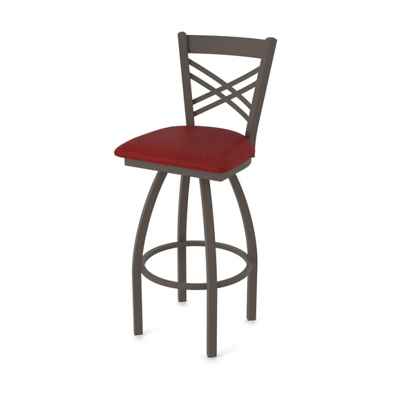 820 Catalina 30" Swivel Bar Stool with Bronze Finish and Graph Ruby Seat