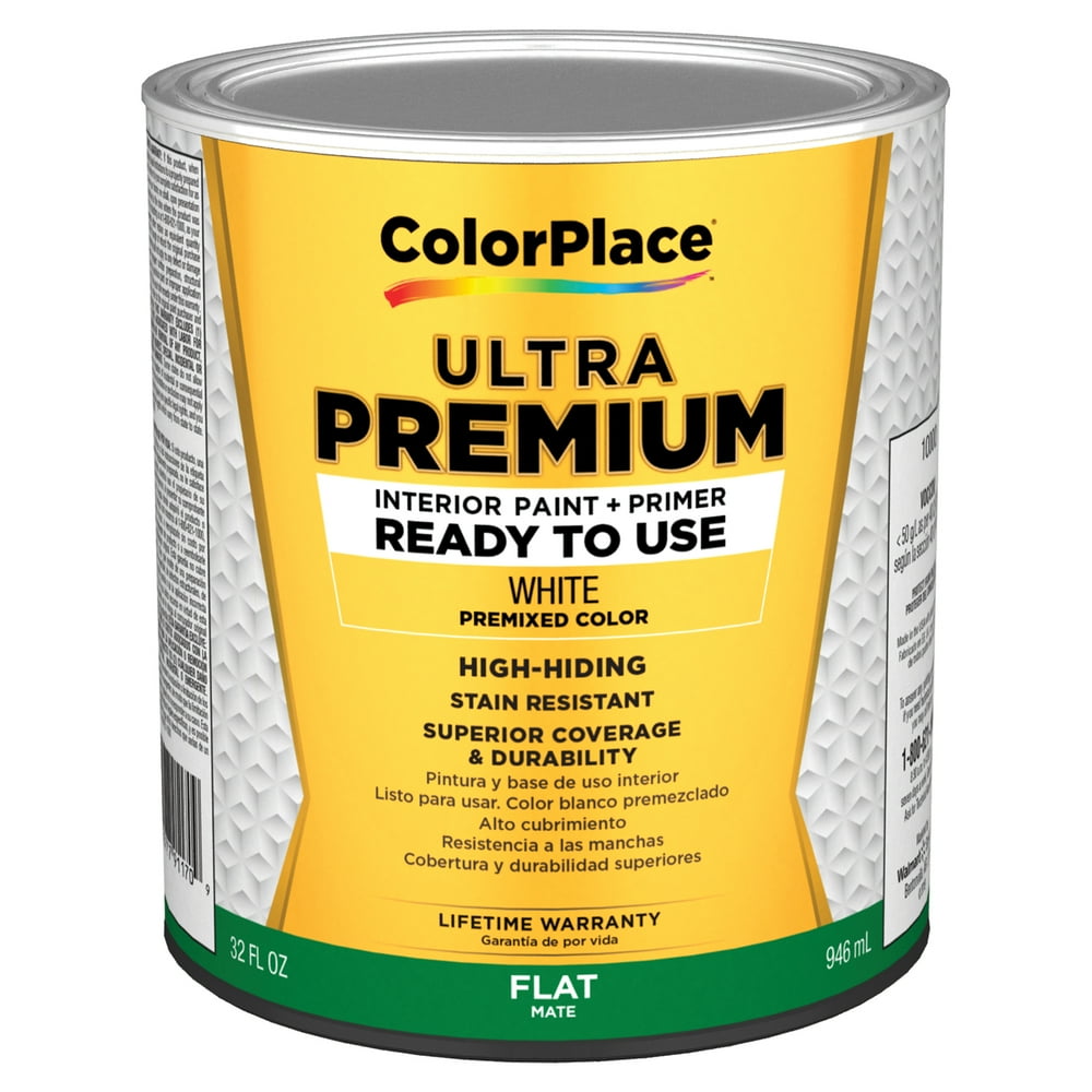 Color Place Ultra Premium Interior Paint & Primer Flat White Base 1Qt