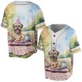 thumbnail image 3 of Happy Mother's Day Brussels Griffon with Sweets and Flowers at a Picnic All Over Print 3D Baseball Shirt Griff Dog Lover Softball Sport - 13005, 3 of 6