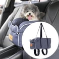 thumbnail image 3 of Pet Dog Cat Puppy Booster Car Seat Small Dog Small Dog Cat Car car booster seat Console Secure Safety Travel Seat Blue, 3 of 9