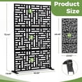 thumbnail image 2 of FOOWIN Outdoor Metal Privacy Screen Galvanized Decorative Screen Set of 2, Black, 2 of 9