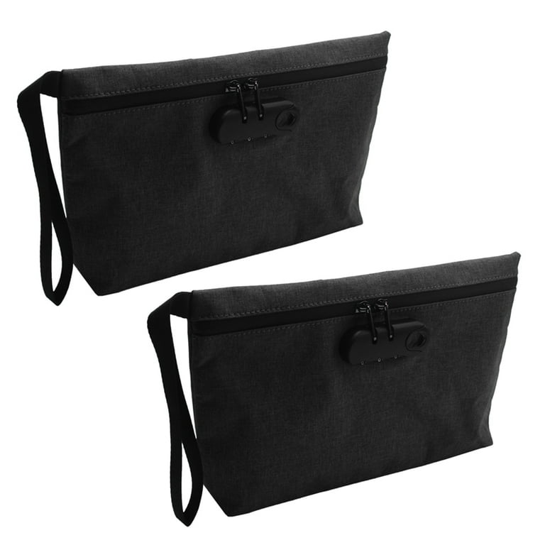 2X Money Bag with Lock,11X7.5in Money Pouch for Travel Storage, Durable  Smell Proof Bag with Zipper for Cash