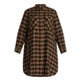 thumbnail image 4 of Terra & Sky Women's Plus Cotton Plaid Oversized Shirtdress, Sizes 0X-5X, 4 of 4