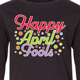 thumbnail image 4 of Inktastic Happy April Fools with Colorful Dots Long Sleeve Youth T-Shirt, 4 of 5