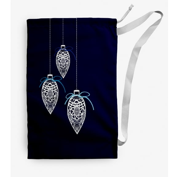 Simply Daisy Filagree Ornaments 18 x 29 inch Navy Laundry Bag