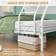 thumbnail image 5 of Twin Over Full Bunk Beds for Teens, LEGAHOME Heavy-Duty Metal Bunk Bed with Under-Bed Storage, 350lbs Capacity Space-Saving Bunkbeds Frame with Full-Length Guardrail, White, 5 of 9