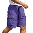 thumbnail image 3 of cllios Mens Hiking Shorts with Belt Zipper Pockets Quick Dry Outdoor Shorts Big and Tall Cargo Short for Men Summer Activity Purple M, 3 of 10