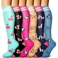 thumbnail image 1 of Bluemaple Paquete de 6 pares de medias de compresión con cobre para hombres y mujeres, 1 of 7