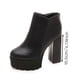 thumbnail image 4 of Botas cortas para mujer Tacón superalto grueso más botas de cuero cálidas de terciopelo Botas bajas sexy Wmkox8yii hfjk609, 4 of 9