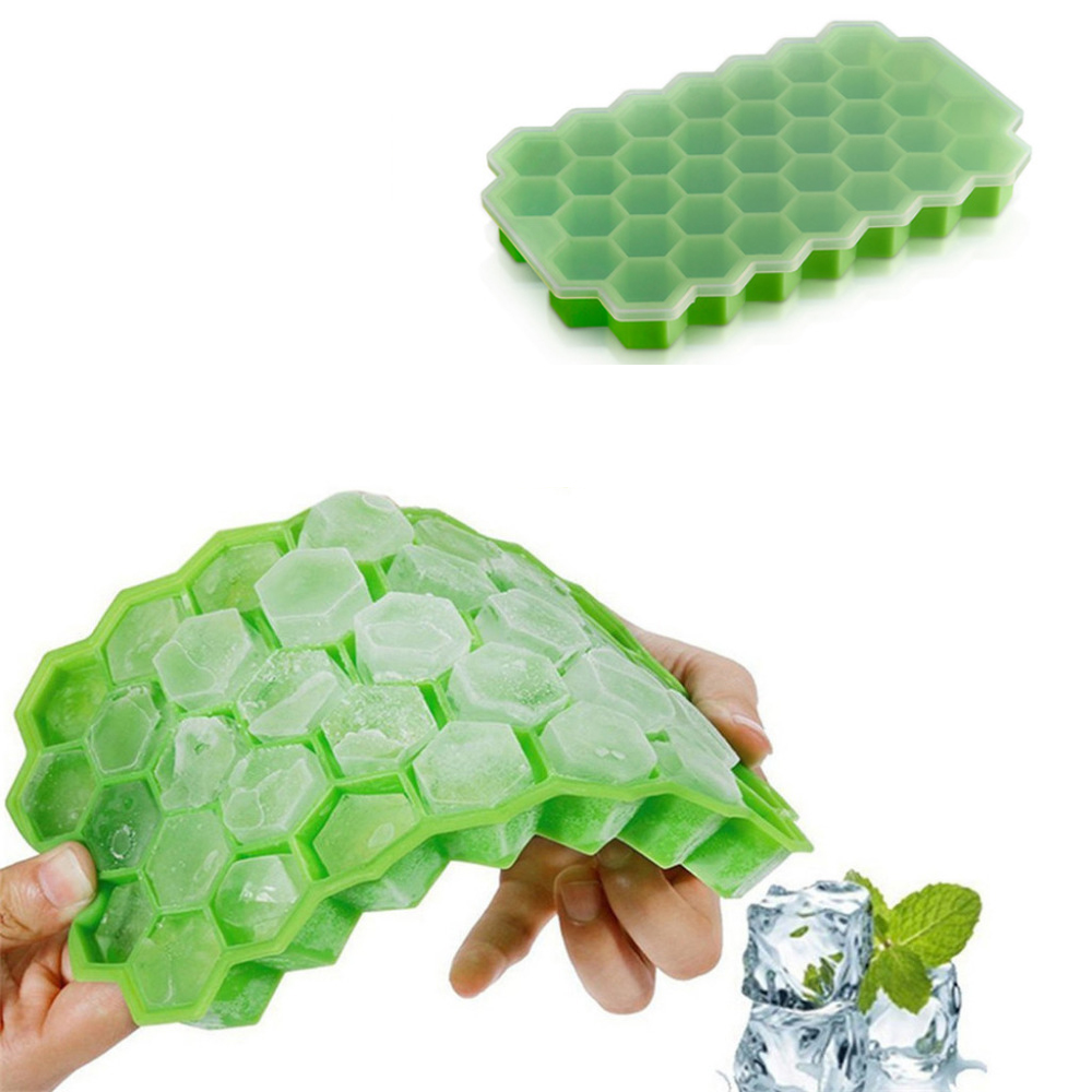 GeweYeeli Silicone Ice Tray 37 Grid Silicone Ice Cubes, Green