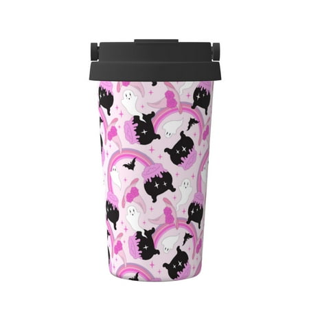 

KLL Pink Girl Halloween Pattern Stainless Steel Vacuum Insulated Tumbler - Carry Insulated Coffee Mug - Reusable Insulated Cold Brew Iced Coffee Cup Thermos