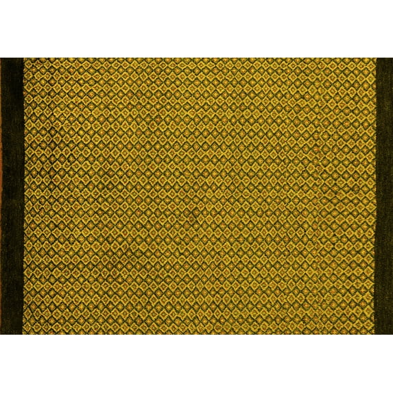 Ahgly Company Indoor Rectangle Abstract Yellow Modern Area Rugs, 8' x 12'