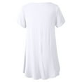 thumbnail image 6 of VEPKUL Plus Size Blouse for Women Short Sleeve Casual Shirt Tunic Tops Down Neck T-Shirt Loose Shirt White 3X, 6 of 9