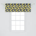 thumbnail image 2 of Ambesonne Colorful Valance Pack of 2, Vintage Pop Art Banana, 54"X18", Yellow Dark Blue Grey, 2 of 3
