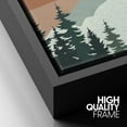 thumbnail image 4 of PixonSign Framed Canvas Print Wall Art Pastel Mountain Tree Forest Lake Nature Wilderness Illustrations Modern Art Decorative Boho Minimal Relax/Zen - 24"x36" Black, 4 of 5
