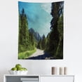 thumbnail image 1 of Landscape Tapestry, Road Between the Trees Mountain Clouds Country Highway Forest Nature Illustration, Fabric Wall Hanging Decor for Bedroom Living Room Dorm, 5 Sizes, Multicolor, by Ambesonne, 1 of 1