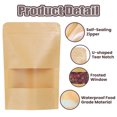 thumbnail image 2 of Muka 100 PCS Kraft Stand Up Pouch with Matte Window 4.7 x 8 Inches Heat Sealable Zip Lock Food Pouches for Small Business(4.7 x 8 Inch), 2 of 5