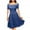 Blue, variant on Azrian Summer Dresses,Dress Plus Size Fashion Women Summer Lace Casual Pullover Solid Short Sleeve Mini Dress