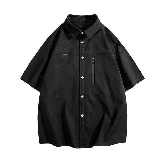 pstuiky camisetas de hombre, Camisa informal de manga larga para hombre, color liso, con botones, bolsillos, cremallera y solapa para exteriores, a la moda camisetas de hombre xxl
