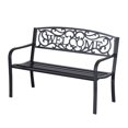 thumbnail image 1 of Outsunny 50” Steel 2-Seat Decorative Garden Bench, 1 of 10