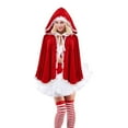 thumbnail image 2 of Christmas Hooded Cloak Red Cape Women Short Shawl Outfit Accessories for Christmas Party, 2 of 7