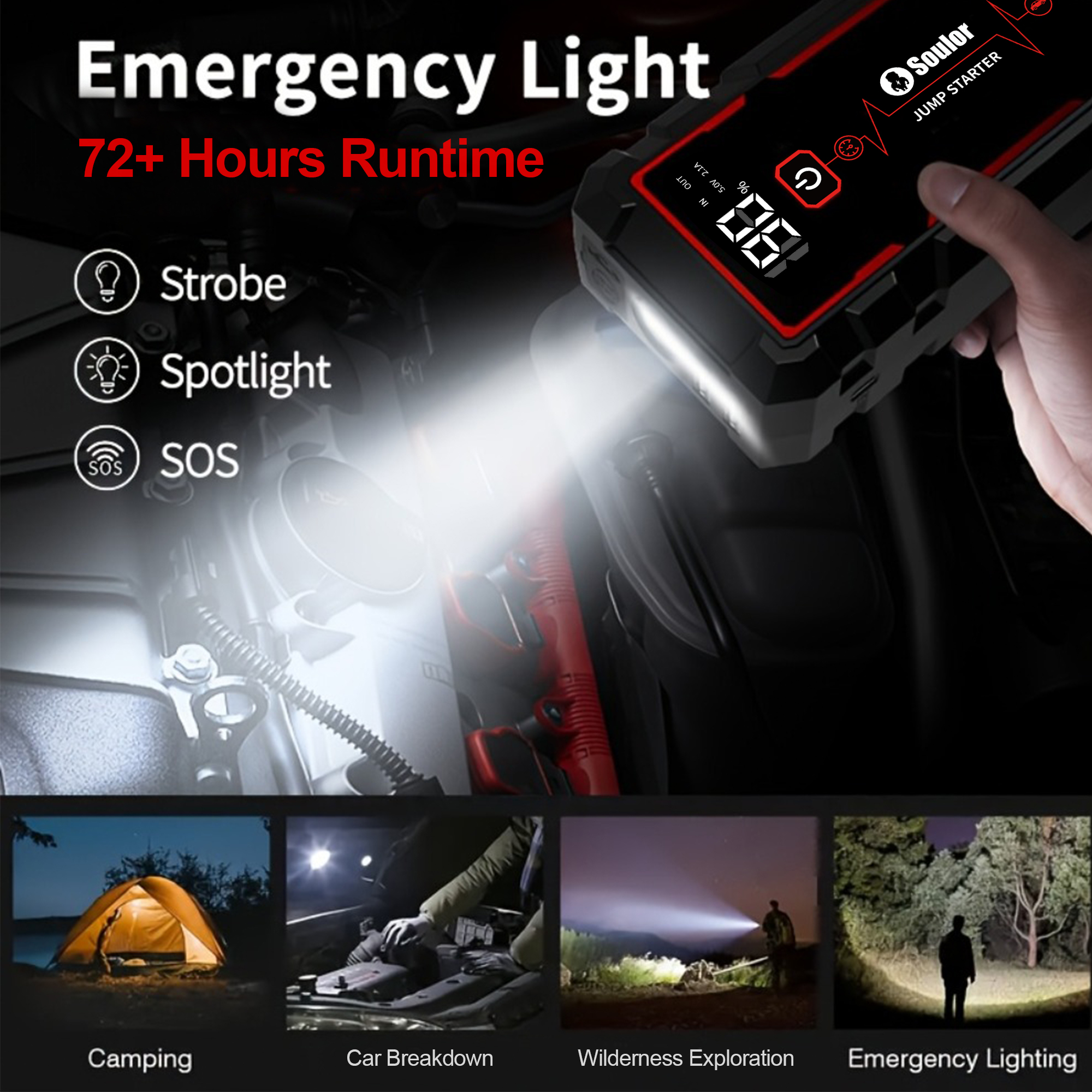 Soulor 3000A Portable Jump Starter Power Bank photo 7