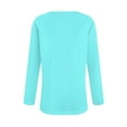 thumbnail image 5 of Tshirts Women Trendy Women's T Shirt Tee Button Long Sleeve Daily Weekend Fashion Basic V- Neck Regular Top With Pocket, 5 of 6