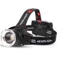 thumbnail image 1 of Linterna frontal LED recargable, 900000 lúmenes, superbrillante, con 5 modos y nivel IPX7, resistente al agua, recargable por USB, con zoom, ajustable a 90°, 1 of 4