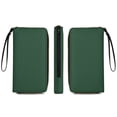 thumbnail image 2 of Womens Wallet Bifold Ladies Cluth Bag Wristlet Wrist Strap Long Purse Dark Green Design, 2 of 6